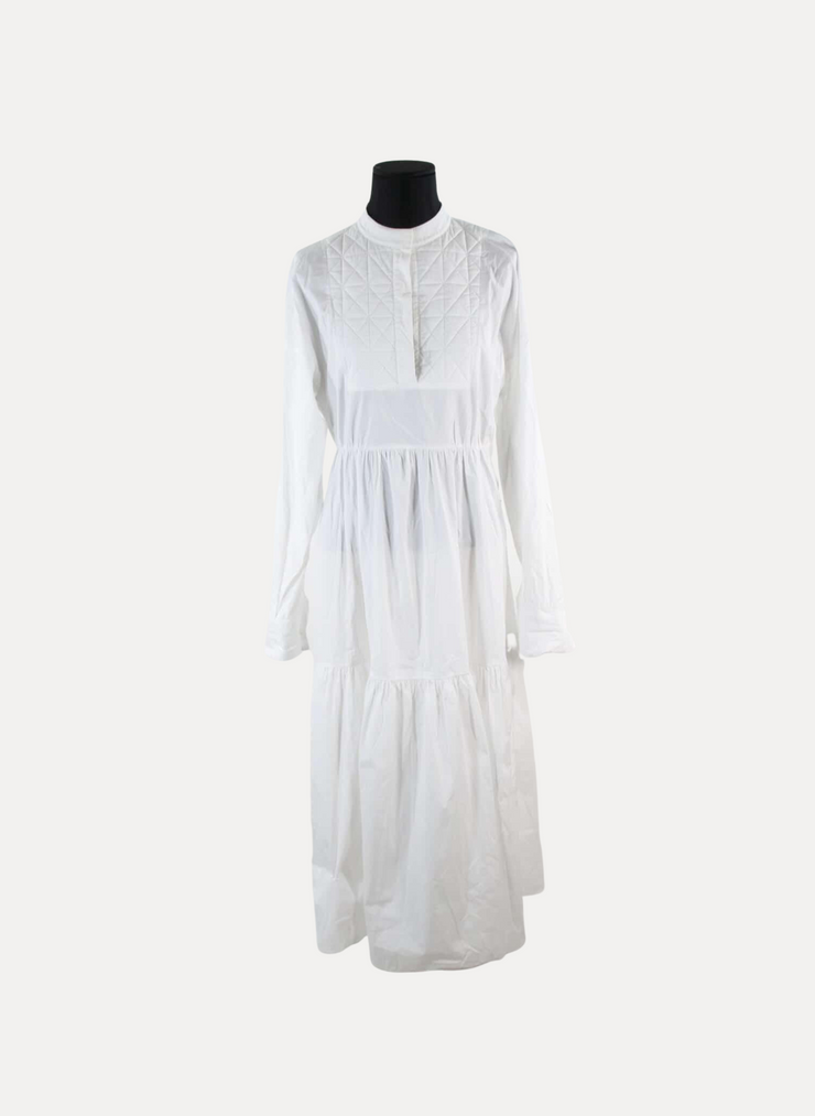 Robe Longchamp blanc 100% coton. Taille 36.