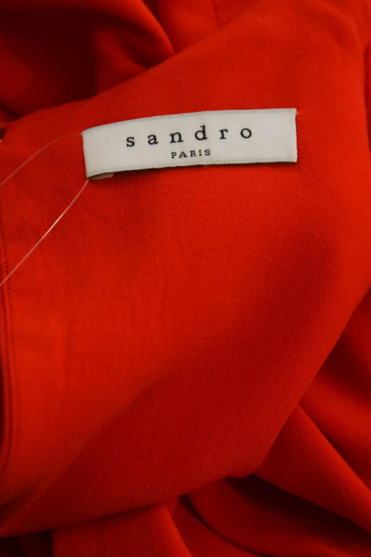 Robe orange Sandro. 99% viscose. Taille 36.
