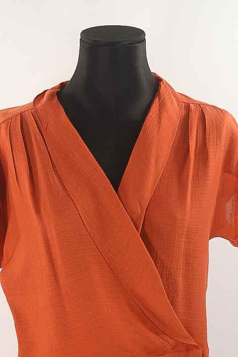 Robe Balenciaga orange 100% soie Taille 36