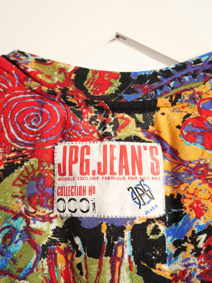 Robe Longue Vintage de la marque JEAN PAUL GAULTIER pour femme  de taille S/36 de couleur Bleu, Rouge en vente sur la friperie en ligne Circular Clothing Paris