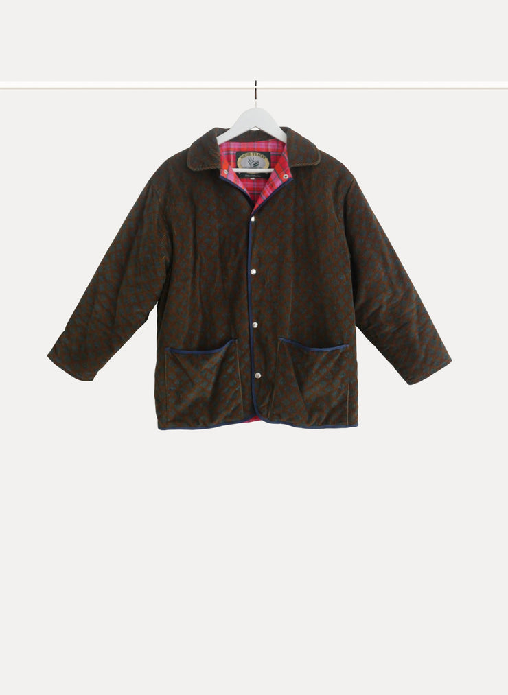 Manteau effet velour côtelé de la marque VINTAGE pour femme de taille XL/42 de couleur Marron, Imprimé en vente en ligne sur Circular Clothing Paris