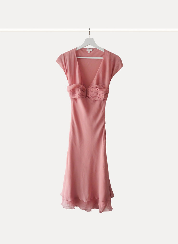 Robe mi-longue rose pâle de la marque VALENTINO pour femme de taille L/40 de couleur Rose en vente en ligne sur Circular Clothing Paris