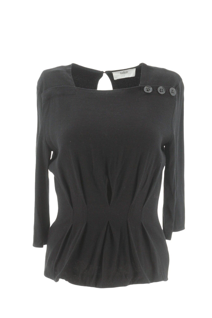 Pull-over Ba&Sh noir 100% viscose. Taille 36.