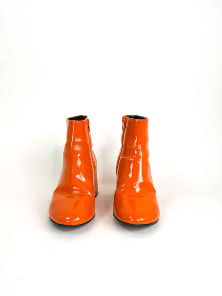 MM6 laarzen met hak in Maison Margiela oranje leer 100% leer. Maat 37