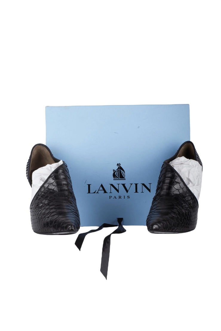 Bottines ouvertes Lanvin noir 100% cuirs exotiques T41