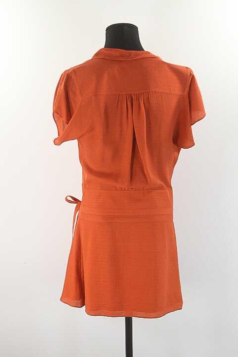 Robe Balenciaga orange 100% soie Taille 36
