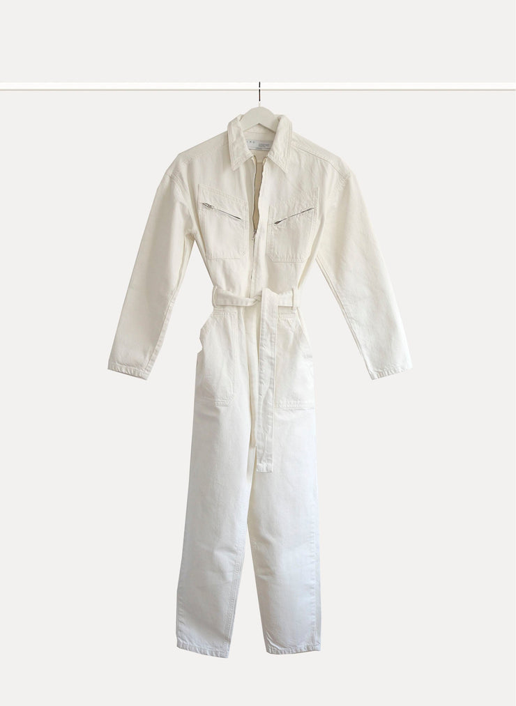 Combinaison Pantalon modèle Toudi de la marque IRO pour femme  de taille S/36 de couleur Blanc en vente sur la friperie en ligne Circular Clothing Paris