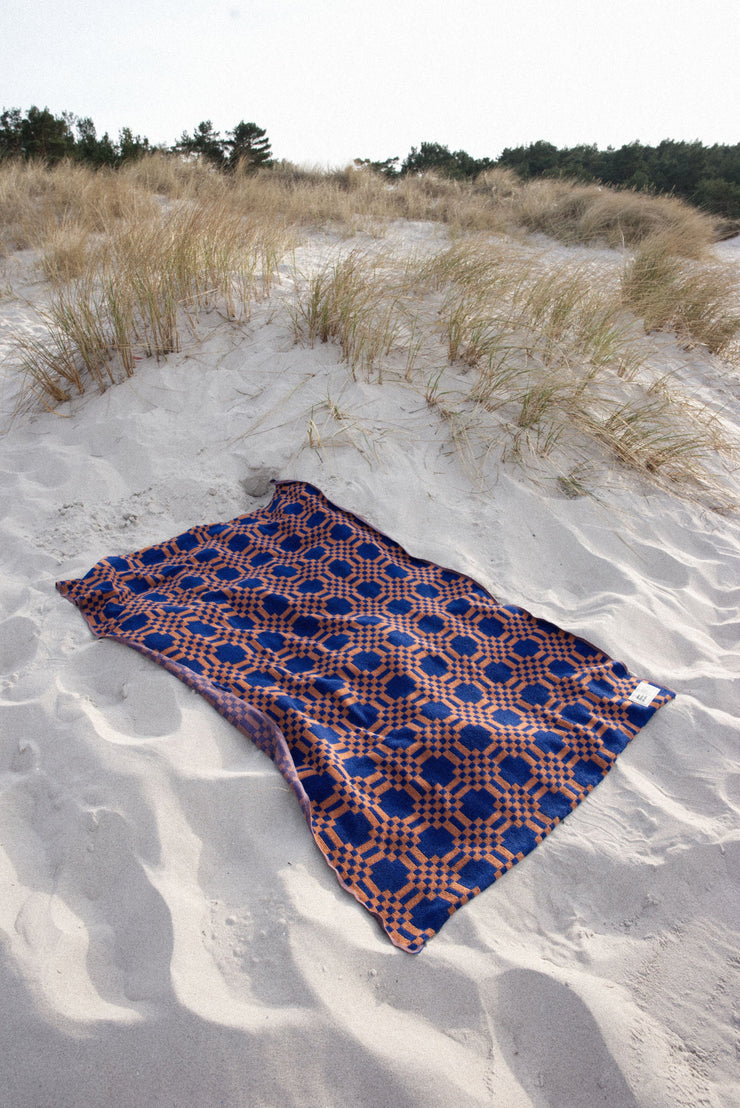 Weave Beach Towel | Azure & Chestnut